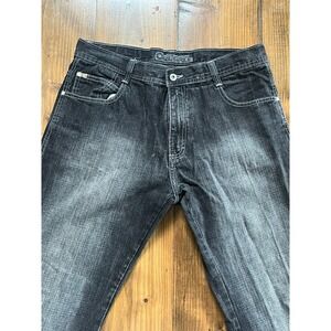 Southpole Mens Relaxed Fit Jeans Black Faded Wash Contrast Stitch Y2k Size 36